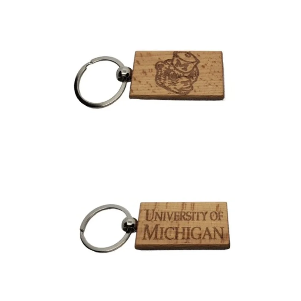 MICHIGAN FOOTBALL one custom wood keychain laser burned